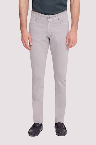 Erkek Gri Slim Fit Üst Cep Kanvas Pantolon