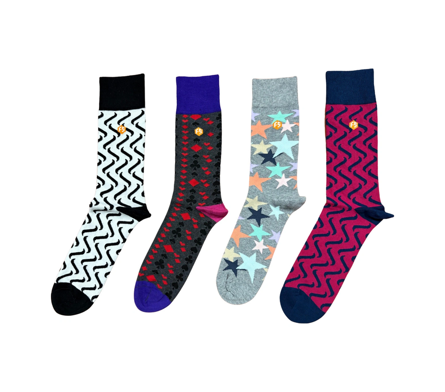 Erkek Renkli Desenli Pamuklu Günlük Çorap 11-13/2 Çok Renkli