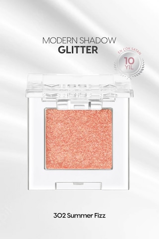 Kalıcı, Topaklanma Yapmayan, Simli Tekli Far Modern Shadow Glitter 302 Summer Fizz 302