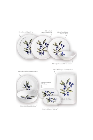 The Mia Olivos 6 Kişilik Yemek Talımı 31 Parça Set 1 Çok Renkli