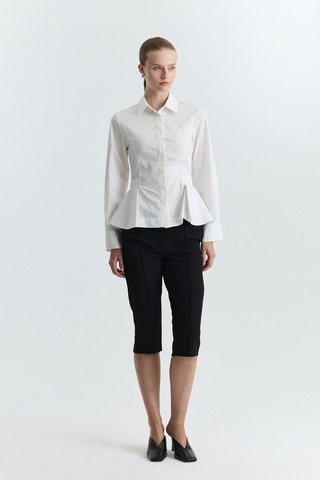 Antioch Peplum Poplin Gömlek Ekru