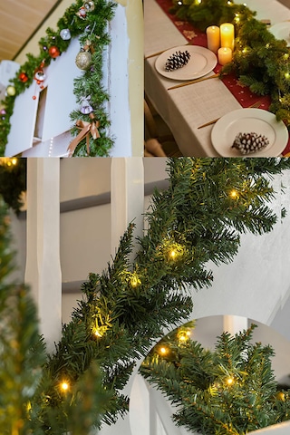 160cm Yılbaşı Ağaç Çam Dalı Garland Dekoratif Ledli Günışığı