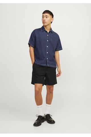 Jack & Jones Erkek Keten Karisimli Jogger Sort - Jaiden 12248629 Black Vizon