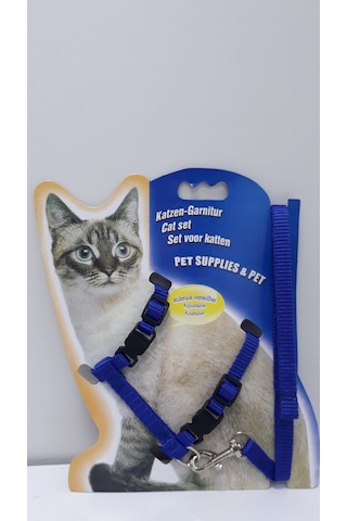 Rastbiero Ayarlanabilir Kedi Göğüs Tasması Mavi