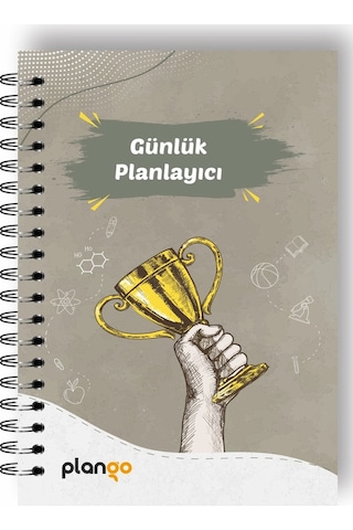Gri Kupa Günlük Planlayıcı Defter - Daily Planner - Ders Çalışma