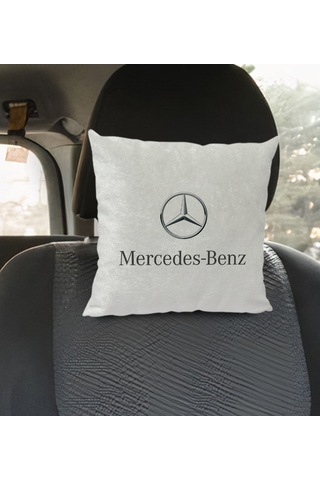 Bk Gift Mercedes Tasarımlı Kare Araç Koltuk Yastığı-1