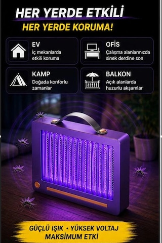 Hubrendy Kargo Elektrikli Sinek Öldürücü Lamba Şarjlı, Sessiz, Led Işıklı Etkili Koruma