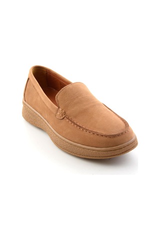 Taba Nubuk Hakiki Deri Kadın Loafer Ayakkabı K01007979401