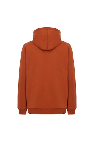 Mysport My Sport 5018 Erkek Yumuşacık Kapüşonlu Organik Pamuk Kanguru Cepli Regular Kiremit Sweatshirt Kiremit