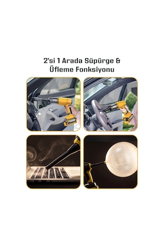 25.000mah Çift Bataryalı 20.000pa Ultra Çekim Güçlü Çantalı Araç Temizleme Süpürgesi
