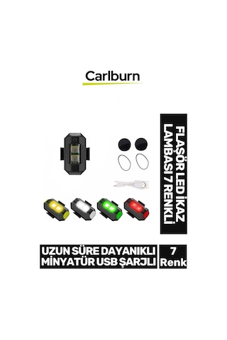 Uzun Süre Dayanıklı Minyatür Usb Şarjlı Bisiklet Motorsiklet Drone Flaşör Led İkaz Lambası 7 Renkli Çok Renkli