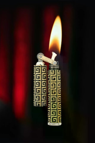 Caka Lighter Labirent Desen Gold Benzinli Çakmak - Ckl-007