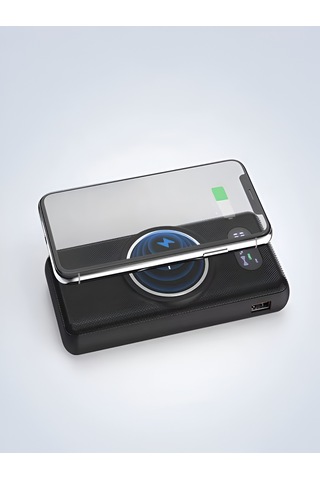 10000mah Pd 22.5w Kablosuz & Kablolu Powerbank Wireless 15w, Usb, Micro & Type-c, İphone Uyumlu Siyah - Siyah