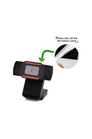 Ranyeek Otomatik Odaklı 720p Hd Usb Web Kamerası, Mikrofonlu, 30 Derece Dönebilen, Bilgisayar/laptop Uyumlu, Turuncu