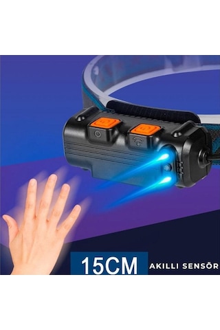 Gold Orion Km-214 Hareket Sensörlü 42 Led 1200 Lmn Şarjlı Kafa Lambası - 6 Mod Süper Parlak-8857 Siyah