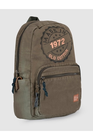 Cabani Haki Baskılı Keten Unisex Sırt Çantası