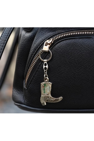 Metal Anahtarlık Araba Ev Ofis Anahtarı Çanta Aksesuarı Western Kovboy Çizme Figürlü 12 Cm