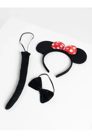 Minnie Mouse Kostüm Seti Taç Kuyruk Papyon Gösteri Seti Açık Mavi