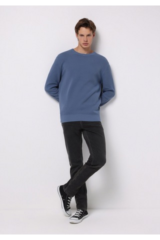 Colin's Colins Regular Fit Yuvarlak Yaka Jakarlı Erkek Mavi Kazak Cl1075647 Q1.v2 Ble Mavi