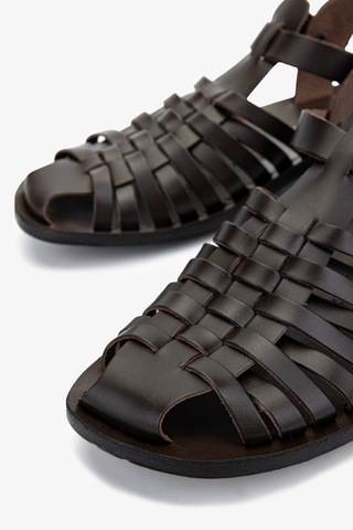 Valmenti Erkek Hakiki Deri Kahverengi Düz Sandalet 1152 27012 Erk Sndlt Y25 T.moro Kahverengi