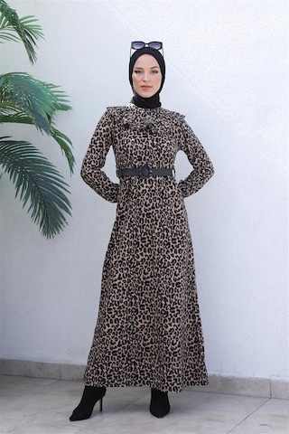 Modi Leopar Desenli Elbise Vizon