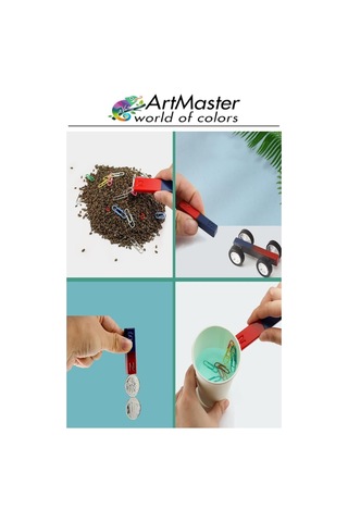 Çubuk Mıknatıs 10 Adet Deney Malzemesi Kırmızı Mavi Boyalı Okul Projeleri İçin I Şekilli Manyetik Çubuk Mıknatıs