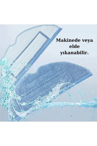 Roborock S7 Uyumlu 2 Adet Mop Fiber Bez Robot Süpürge Paspas