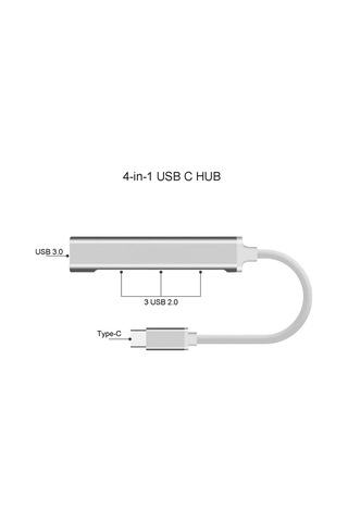 Type-c To Usb Hub 4 Port Metal Usb Çoğaltıcı Macbook Uyumlu Usb