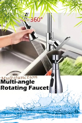 Yayke 3 Fonksiyonlu Metalik Musluk Başlığı