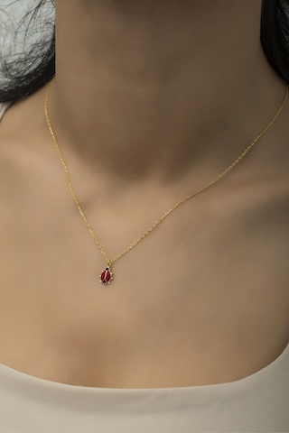 Nereze 925 Ayar Gümüş Gold Minik Uğur Böceği Kolye