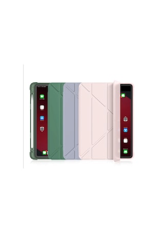 Apple Uyumlu iPad 9. Nesil 10.2" Kılıf Kalem Bölmeli Trifolding Case A2602 A2603 A2604 A2605
