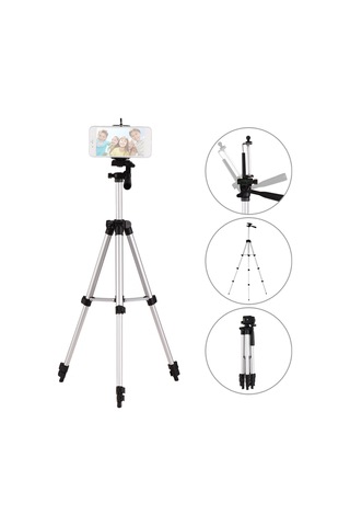 3110 Pro Kamera Tripod Hafif Esnek Taşınabilir Üç Yollu Kafa Sony Canon Nikon İle Uyumlu Çok Renkli