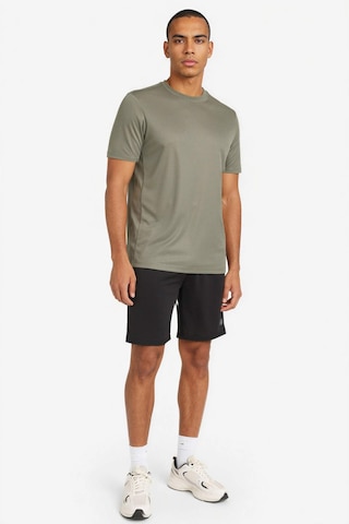 Defacto Slim Fit Dar Kesim Bisiklet Yaka Çabuk Kuruyan Nefes Alabilen Esnek Kumaş Baskılı Sporcu Kısa Kollu Haki
