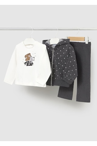 Mayoral Kız Çocuk 3'lü Sweatshirt Takım 2842 Gri