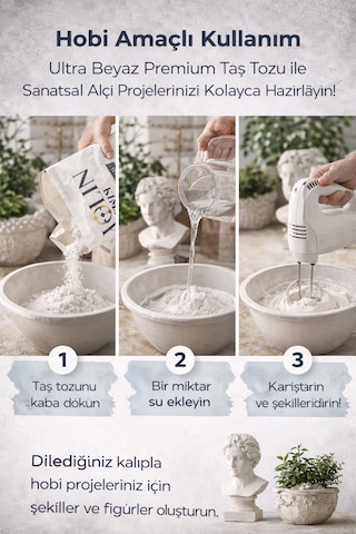 Ultra Dayanıklı Kar Beyaz Taş Tozu 5 Kg Beyaz