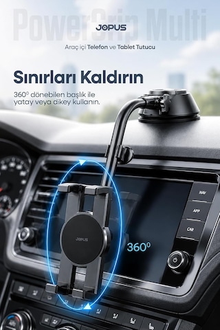 Ultra Stabil Vakumlu Araç İçi Telefon Tablet Tutucu 360 Dönebilen Ayarlanabilir Vantuzlu Araba Üstü Diğer