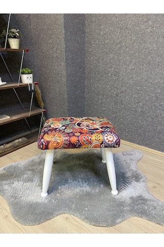 Trend Lake Retro Ahşap Ayak Uzatma Pufu Makyaj Koltuğu Bench Tabure