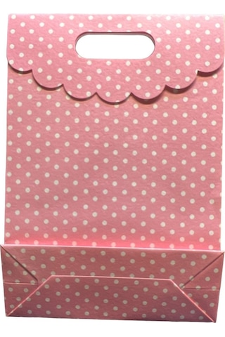 El Geçme Hediye Zarfı Pembe Puanlı 28x23x8.5 Cm 12'li