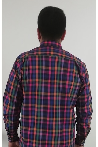 Tousus Regular Fit Ekose Likralı Erkek Gömlek Kls-4008-tss Lacivert