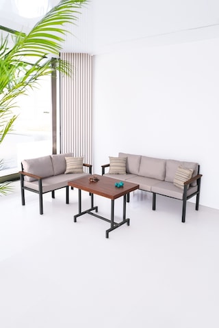 Neokas Bahce Mobilyası, Modern Balkon Mobilyası, Kafe Oturma Takımı, Teras Koltugu, Balkon Oturma Grubu, 2+3+m Antrasit