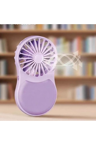 Volkano Katlanabilir Mini Aynalı Fan Led Işıklı 360 Dönebilen Kapak Destek Ayağı Vk-100 Lila