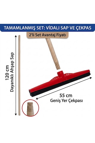 Mulpex 55 Cm Yer Çekçeği Çekpas + 120 Cm Vidalı Ahşap Sap Seti Profesyonel Yersil