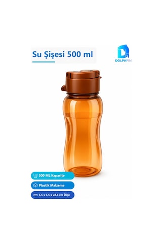 500 Ml Plastik Su Şişesi Suluk Matara Turuncu