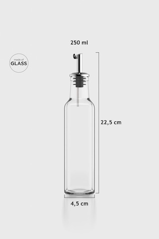 Renga Voca 250 Ml Metal Kapaklı Tıpalı Cam Yağlık 151006 Gümüş