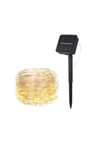 Pazly 100 Led'li Güneş Enerjili Bahçe Aydınlatma Işığı - 8 Mod, Ip65 Su Geçirmez, Sıcak Beyaz