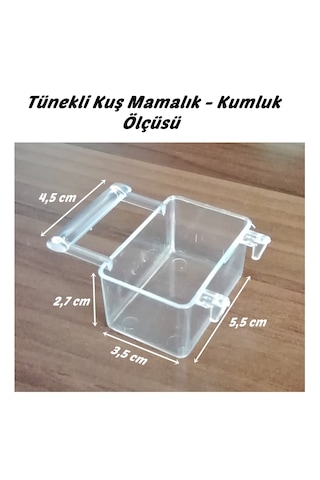 Bülbül Kanarya Muhabbet Kuşu Tünekli Kuş Mamalık Kumluk 2 Adet - Şeffaf Renk