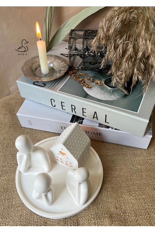 Üçlü Aile Minik Ev Dekoratif 2 Set
