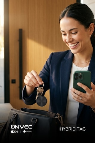 Onvec Hybrid Smart Tag 4 Adet Apple Uyumlu iOS Android Akıllı Eşya Bulucu Takip Cihazı