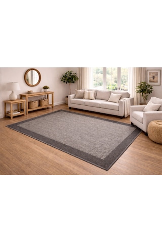 Mess Modern Dekoratif Yumuşak Dokulu Sisal Halı 3939 Gri Antrasit Çok Renkli