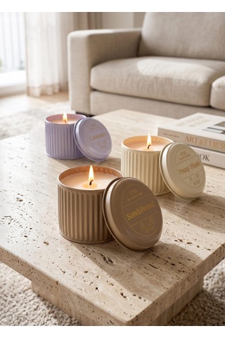 The Mia Calm Peony Blush Kokulu Krem Kapaklı Mum 830 Gr 12